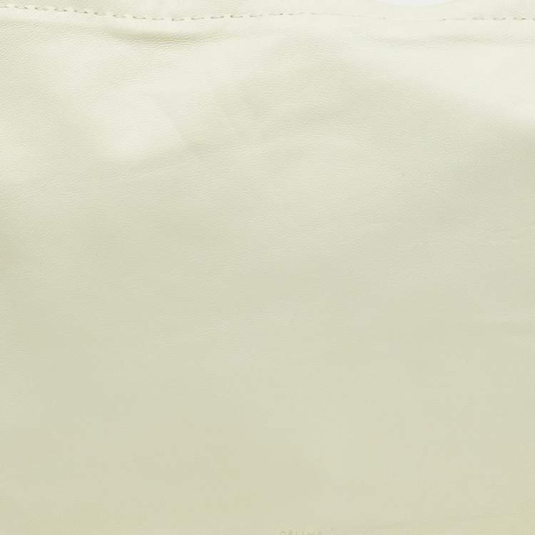 Pre Owned Celine White Leather Croissant Shoulder Bag
