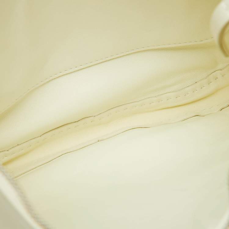 Pre Owned Celine White Leather Croissant Shoulder Bag