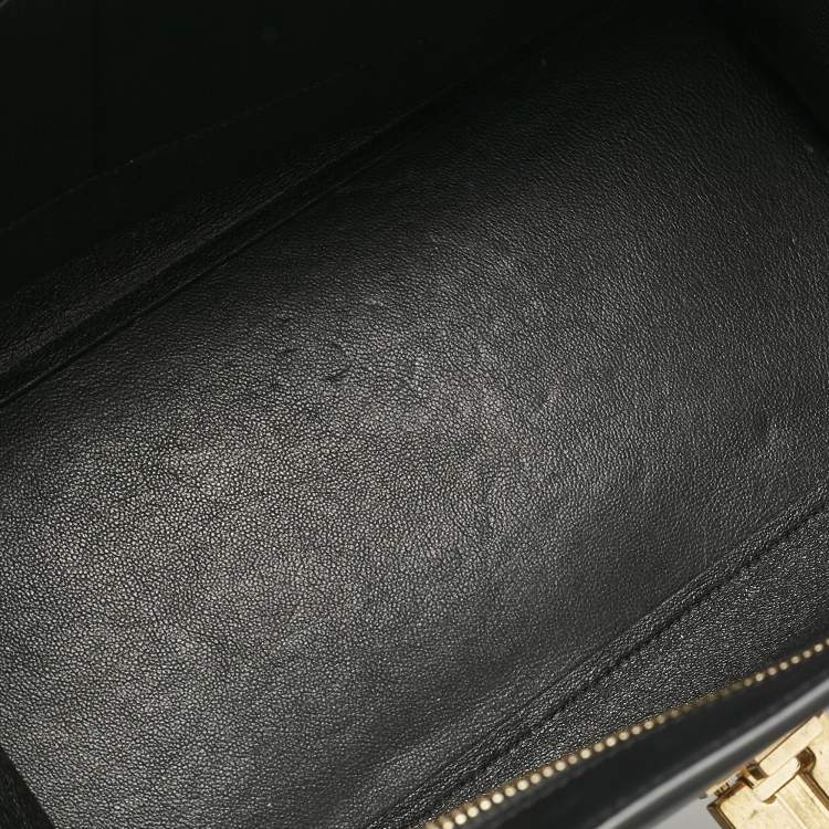 Pre Owned Celine Orange/Black Python, Leather and Suede Medium Trapeze Top Handle Bag