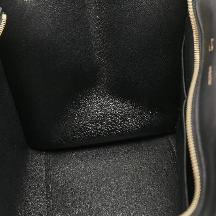 Pre Owned Celine Orange/Black Python, Leather and Suede Medium Trapeze Top Handle Bag