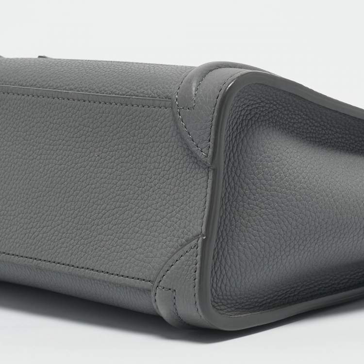 Pre Owned Celine Grey Leather Nano Luggage Tote