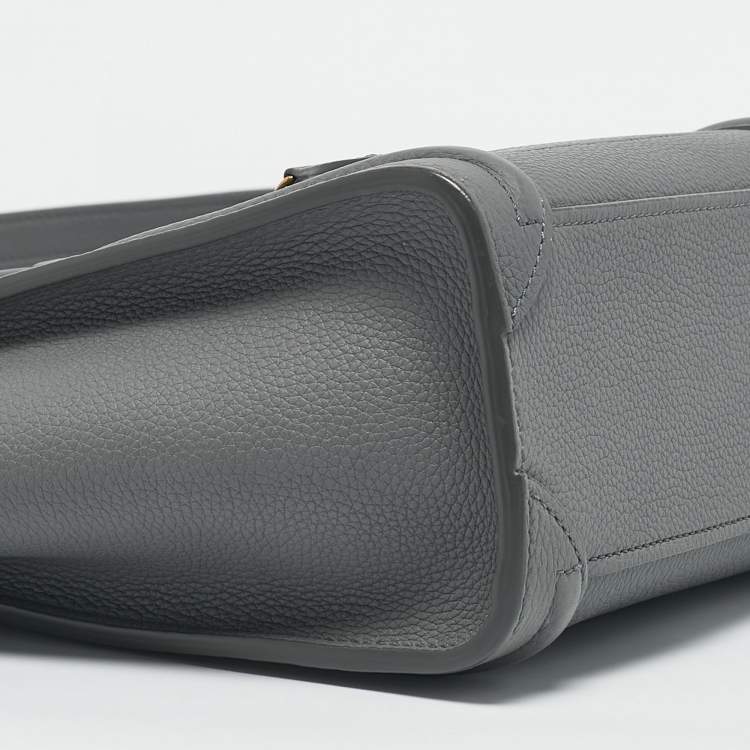 Pre Owned Celine Grey Leather Nano Luggage Tote