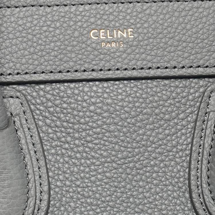 Pre Owned Celine Grey Leather Nano Luggage Tote