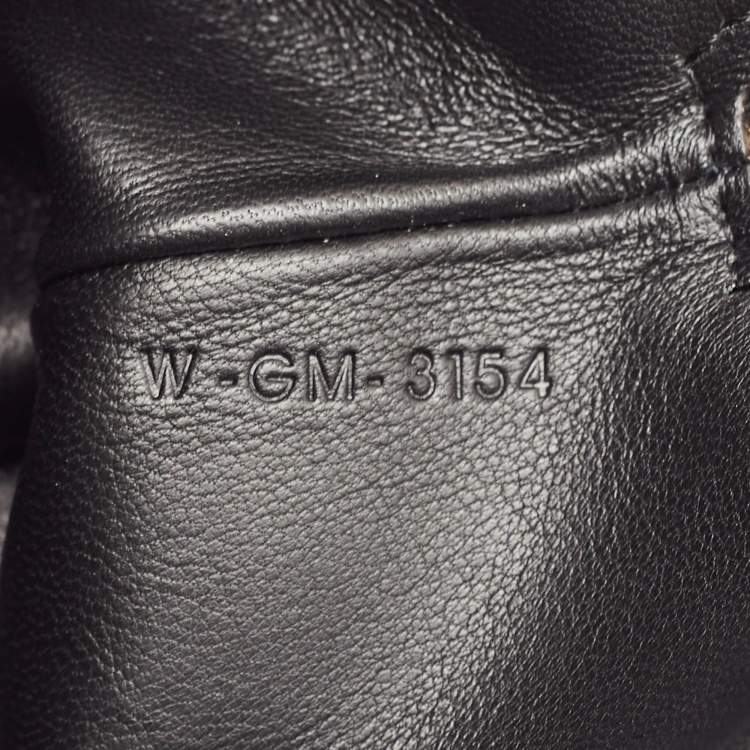 Pre Owned Celine Purple/Black Woven Raffia and Leather Gingham Clutch