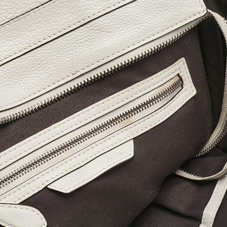 Pre Owned Celine Light Grey Leather Mini Luggage Tote