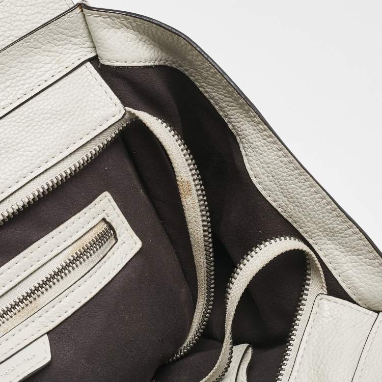 Pre Owned Celine Light Grey Leather Mini Luggage Tote