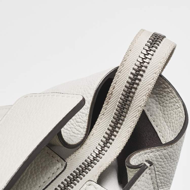 Pre Owned Celine Light Grey Leather Mini Luggage Tote