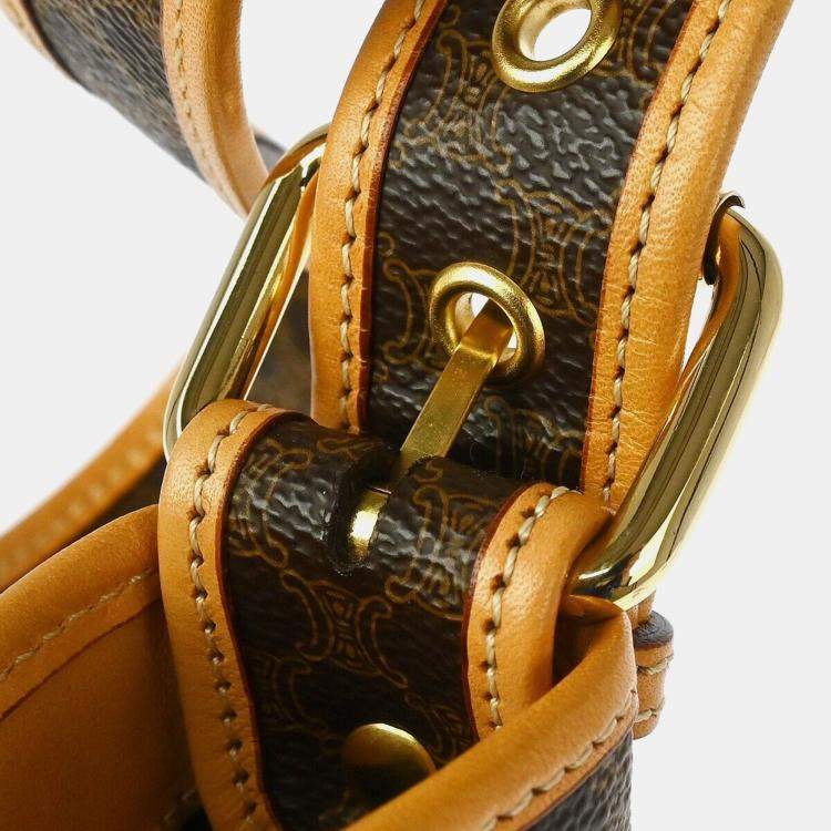 Pre Owned Celine Brown Macadam Shoulder Bag