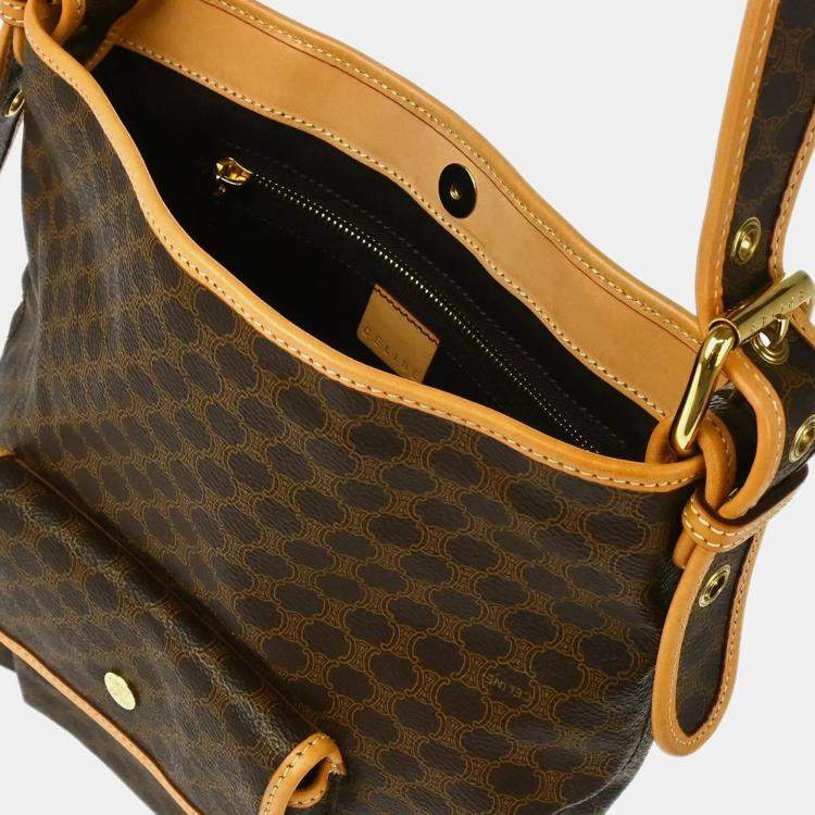 Pre Owned Celine Brown Macadam Shoulder Bag