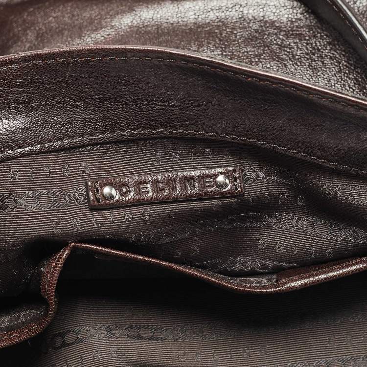 Pre Owned Celine Choco Brown Leather Turn Lock Flap Satchel