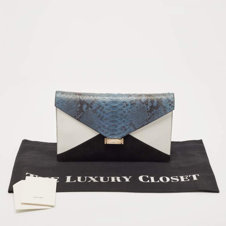 Pre Owned حقيبة كلتش سيلين دايموند جلد وشعر عجل متعدد الألوان