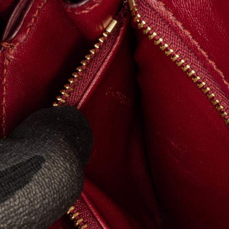 Pre Owned Celine Bordeaux Calfskin Classic Box Small Bag