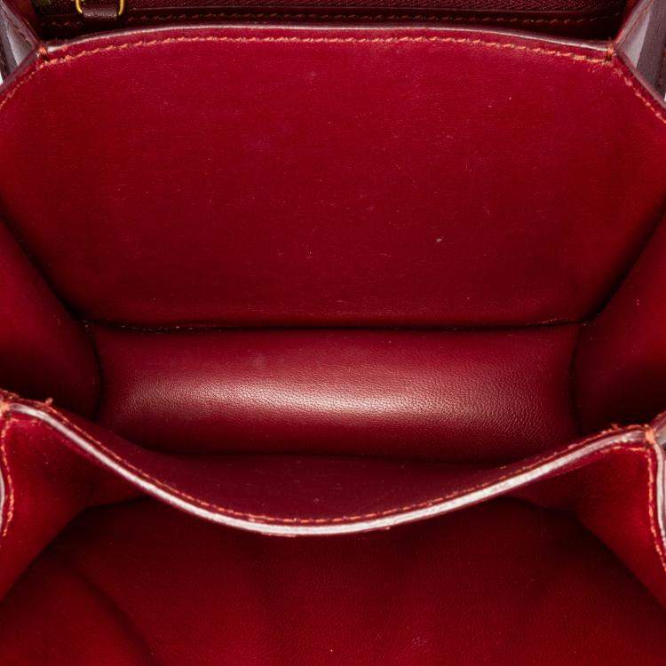 Pre Owned Celine Bordeaux Calfskin Classic Box Small Bag