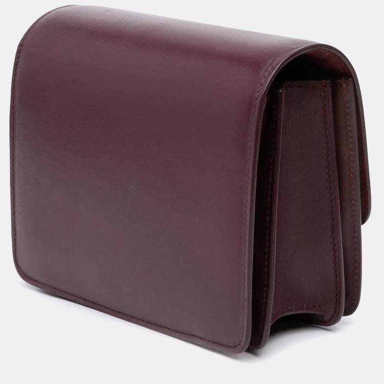 Pre Owned Celine Bordeaux Calfskin Classic Box Small Bag
