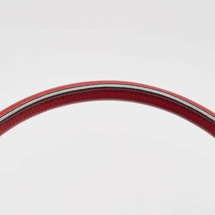 Pre Owned Celine Red Leather and Suede Medium Trapeze Top Handle Bag