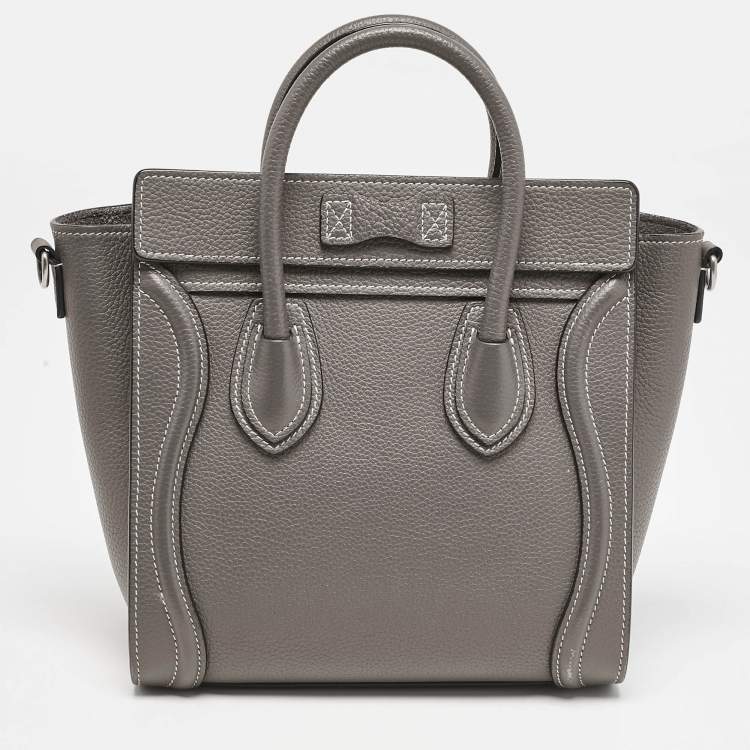 Pre Owned Celine Beige Leather Nano Luggage Tote
