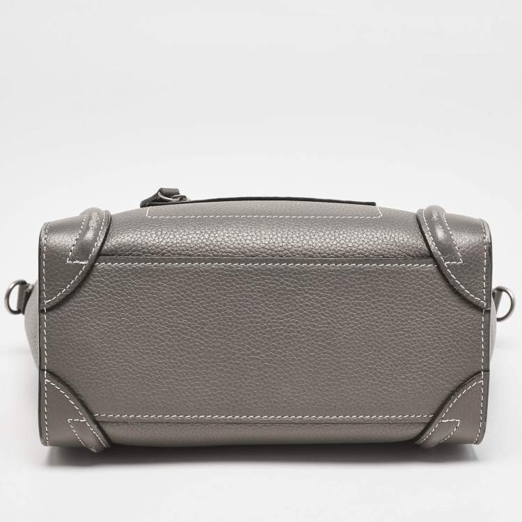 Pre Owned Celine Beige Leather Nano Luggage Tote