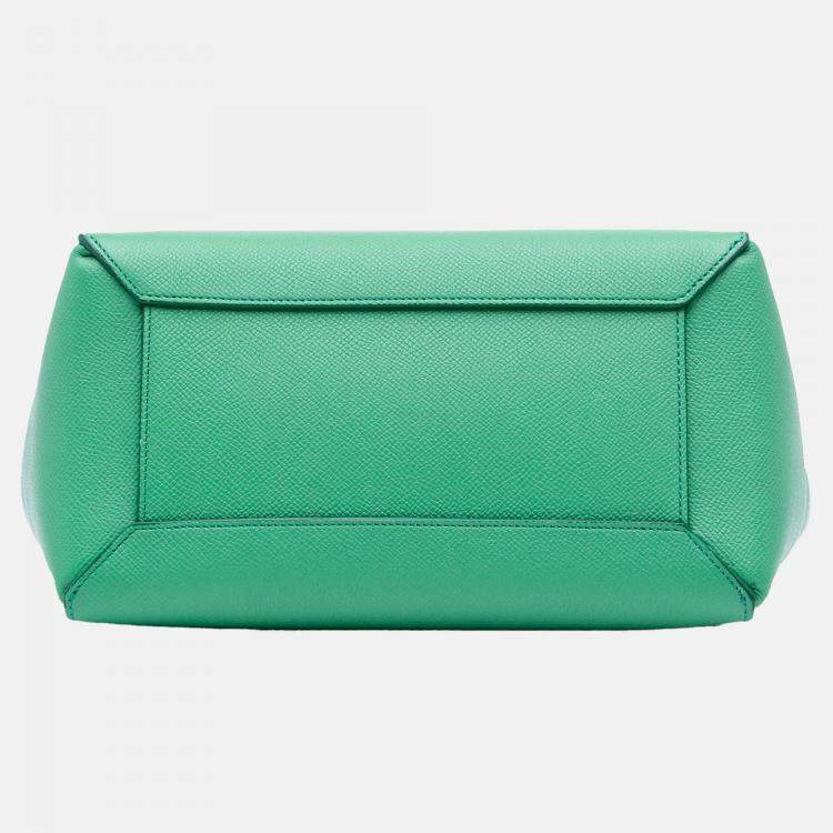 Pre Owned Celine Green Micro Grained Calfskin Belt Bag