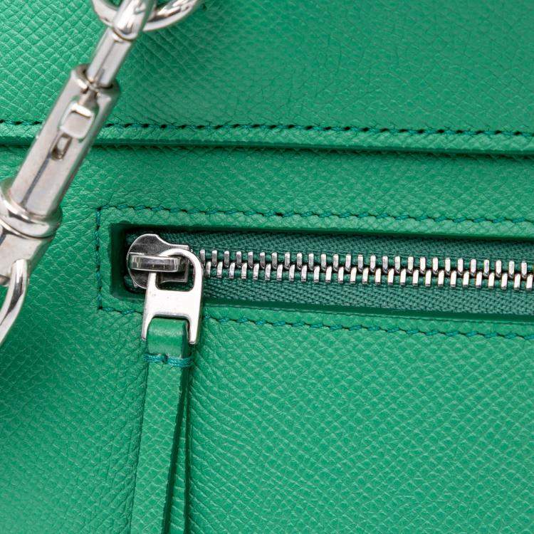 Pre Owned Celine Green Micro Grained Calfskin Belt Bag