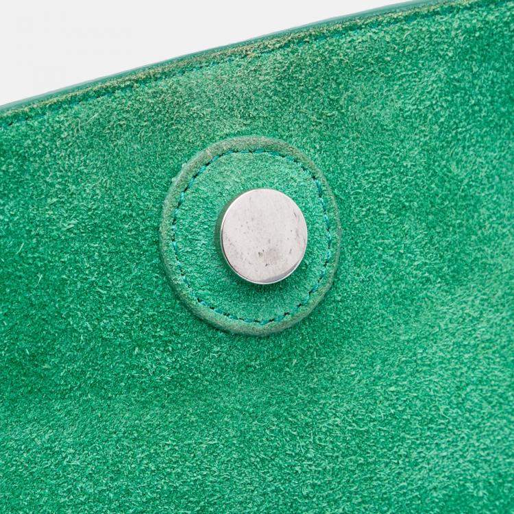Pre Owned Celine Green Micro Grained Calfskin Belt Bag