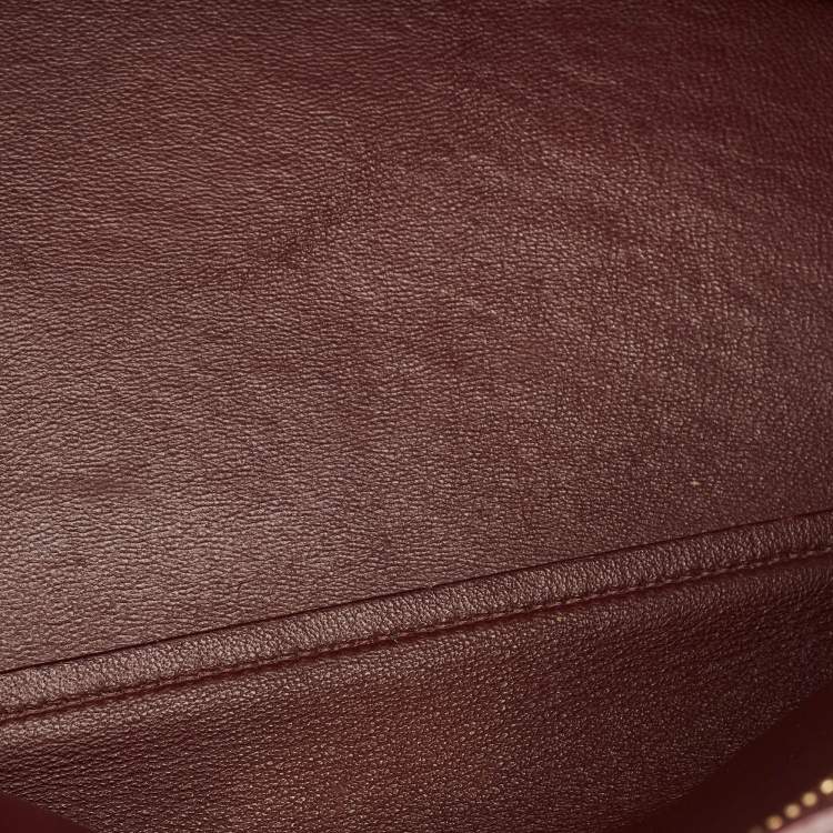 Pre Owned Celine Tricolor Leather and Suede Small Trapeze Top Handle Bag