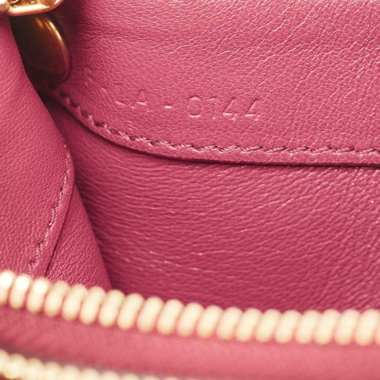 Pre Owned Celine Red Python Small Trio Crossbody Bag