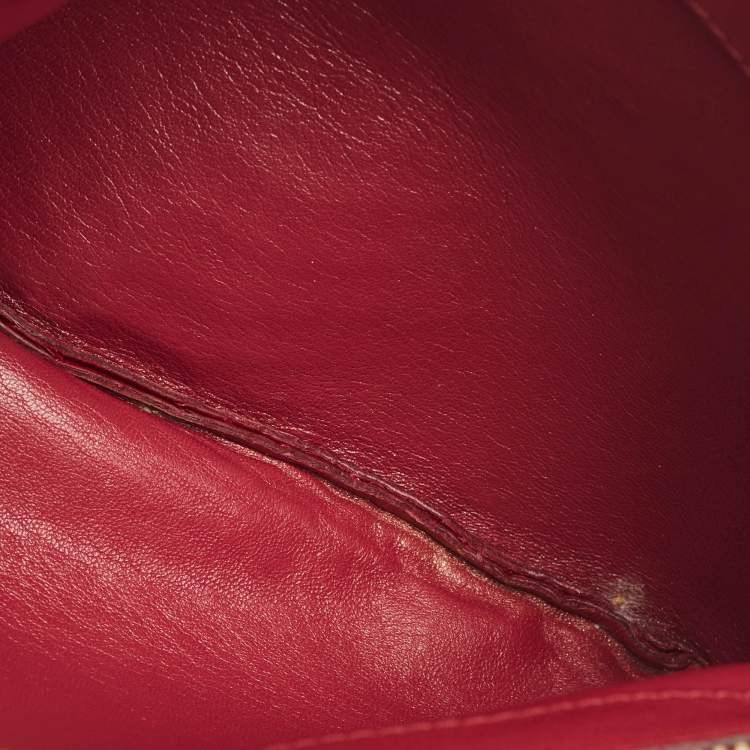 Pre Owned Celine Red Python Small Trio Crossbody Bag