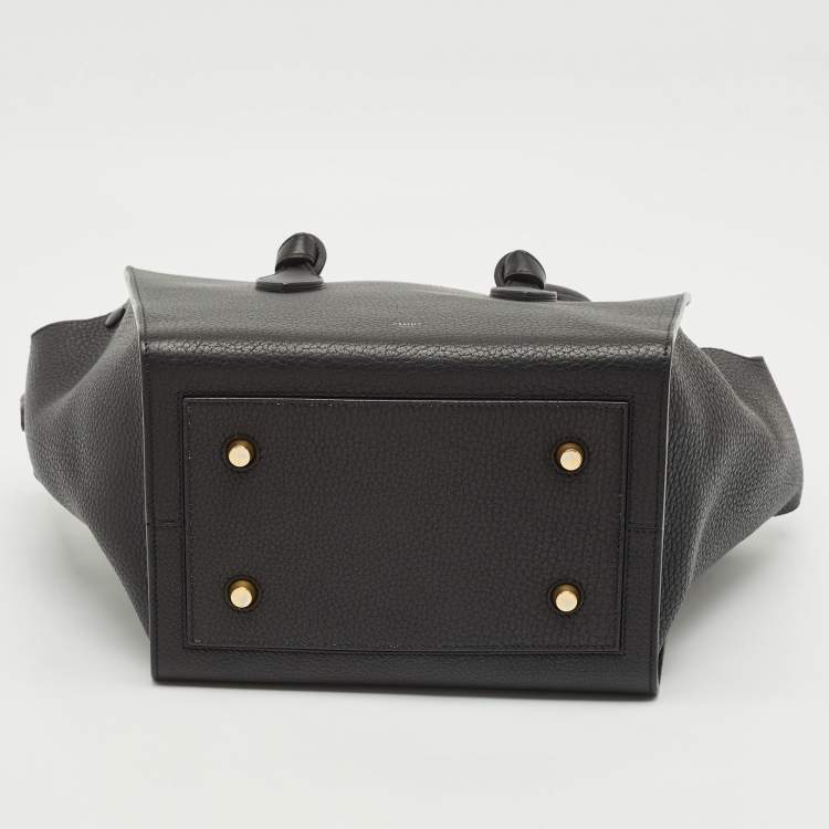 Pre Owned Celine Black Leather Mini Tie Tote