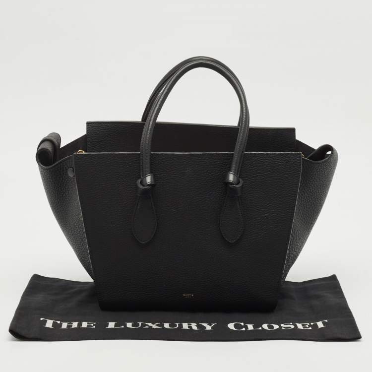 Pre Owned Celine Black Leather Mini Tie Tote