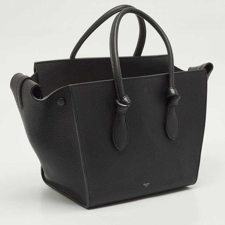 Pre Owned Celine Black Leather Mini Tie Tote