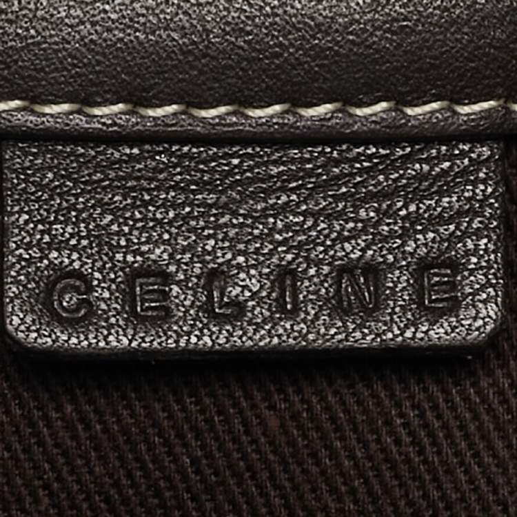 Pre Owned Celine Brown/Beige Macadam Canvas and Leather Tote