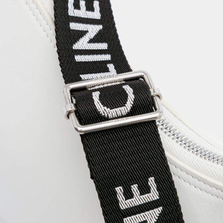 Pre Owned Celine White Medium Smooth Calfskin Ava Shoulder Bag with Celine Strap