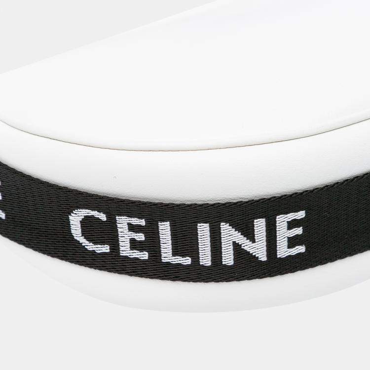 Pre Owned Celine White Medium Smooth Calfskin Ava Shoulder Bag with Celine Strap