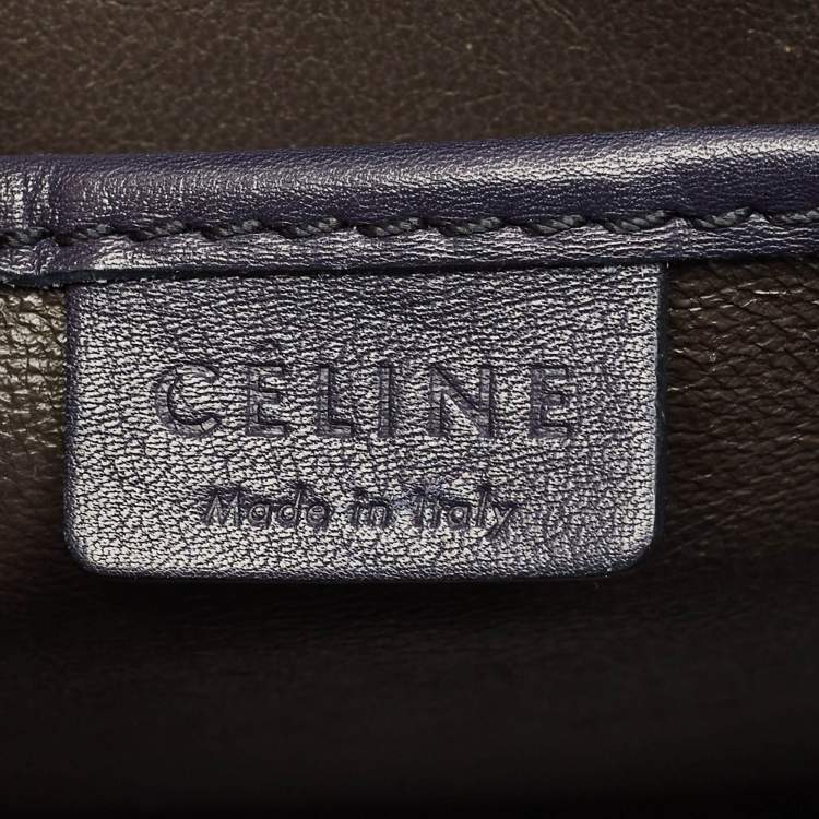 Pre Owned Celine Tricolor Leather and Python Nano Luggage Tote
