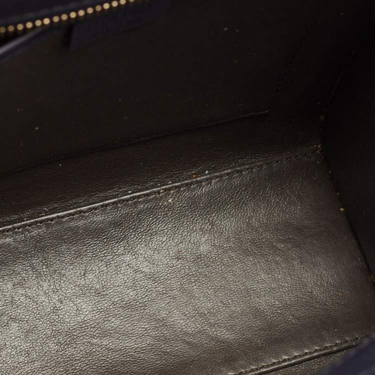 Pre Owned Celine Tricolor Leather and Python Nano Luggage Tote