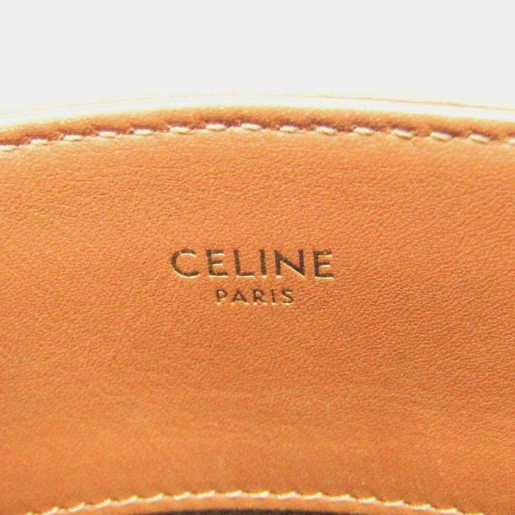 Pre Owned Celine Brown, Navy Canvas and Leather Bucket Bag