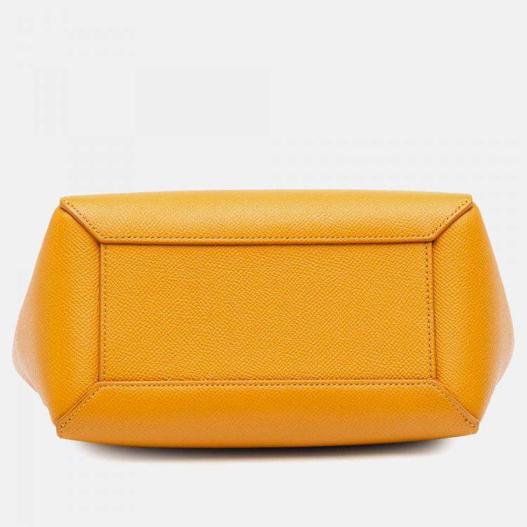Pre Owned Celine Yellow Nano Grained Calfskin Belt Bag