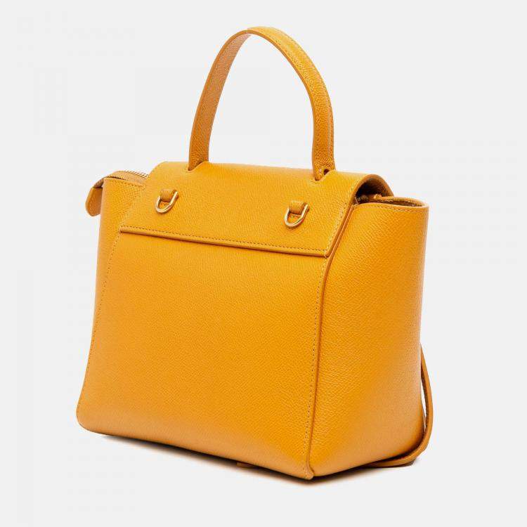 Pre Owned Celine Yellow Nano Grained Calfskin Belt Bag