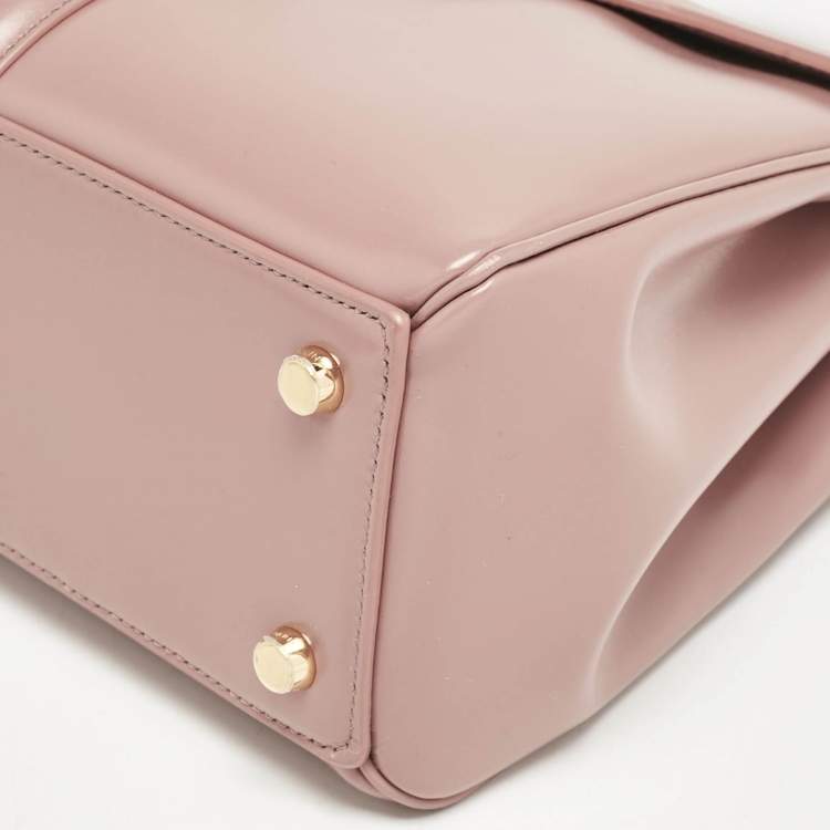 Pre Owned Celine Dusty Pink Leather Small 16 Top Handle Bag
