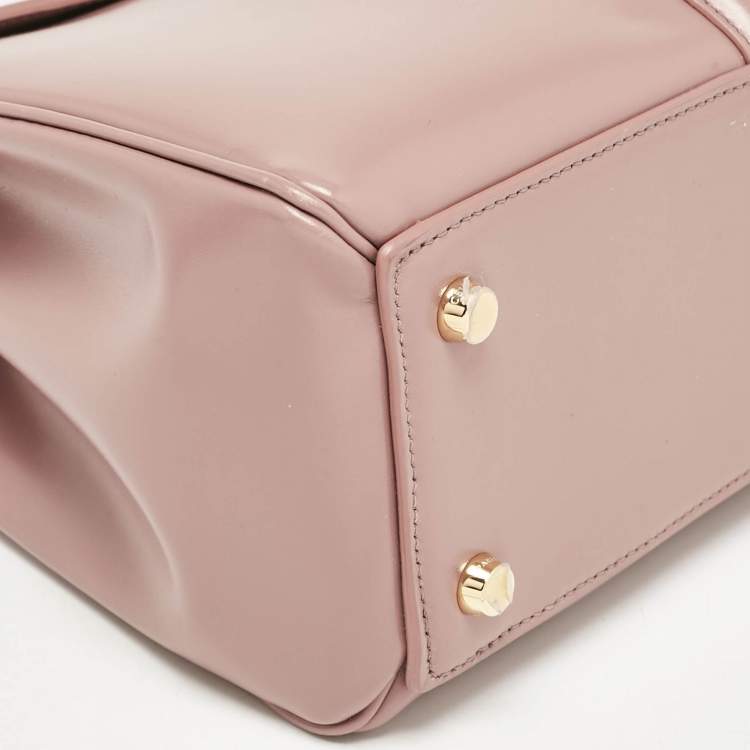 Pre Owned Celine Dusty Pink Leather Small 16 Top Handle Bag