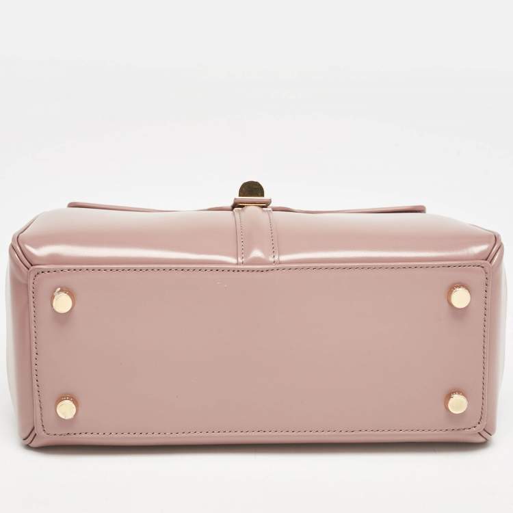 Pre Owned Celine Dusty Pink Leather Small 16 Top Handle Bag