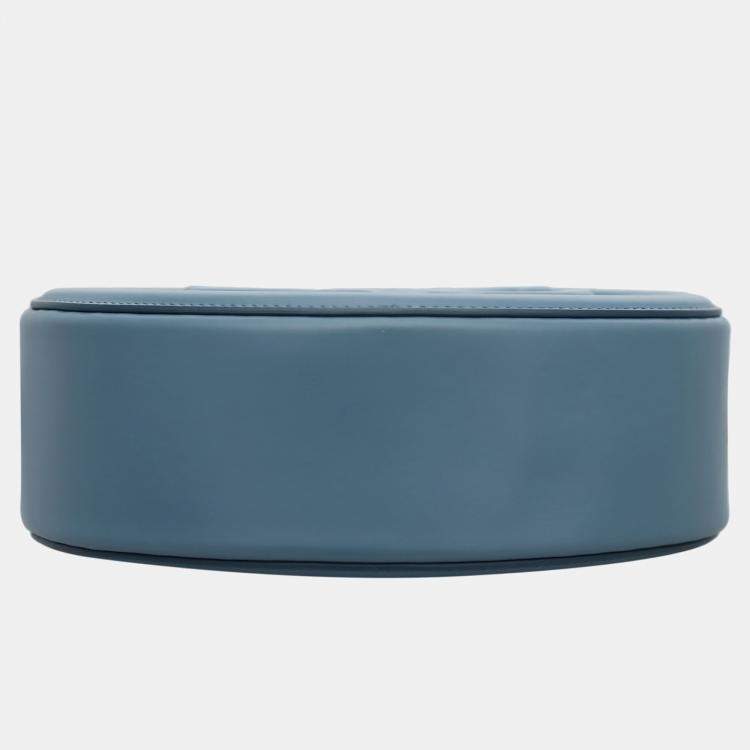 Pre Owned Celine Blue Leather Triomphe Oval Crossbody Bag