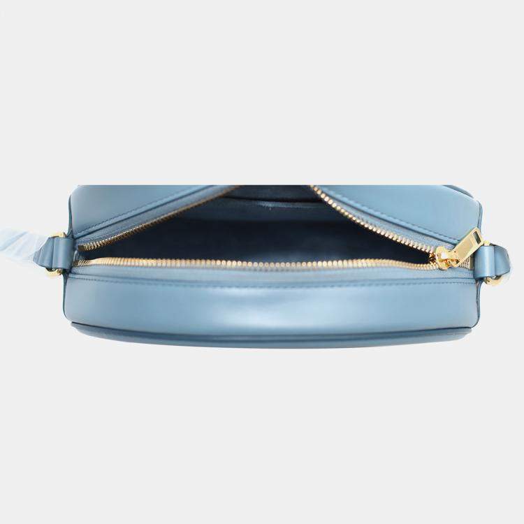 Pre Owned Celine Blue Leather Triomphe Oval Crossbody Bag