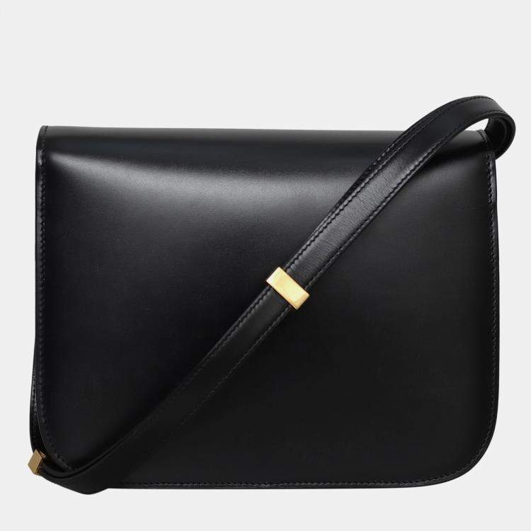 Pre Owned Celine Black Leather Classic Medium Box Bag
