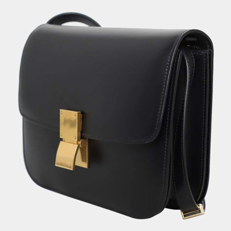 Pre Owned Celine Black Leather Classic Medium Box Bag