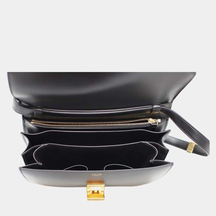 Pre Owned Celine Black Leather Classic Medium Box Bag