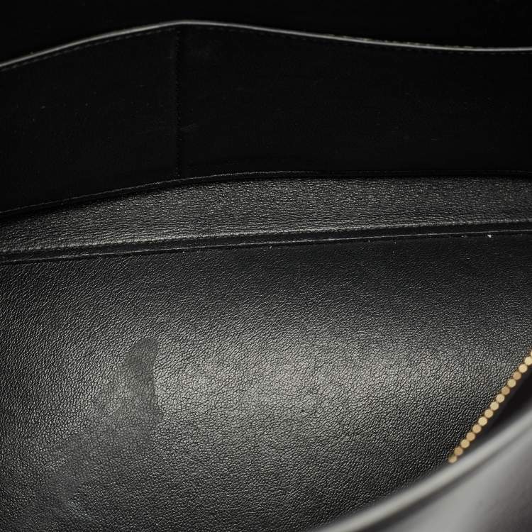 Pre Owned Celine Blue/Black Python and Leather Small Trapeze Top Handle Bag