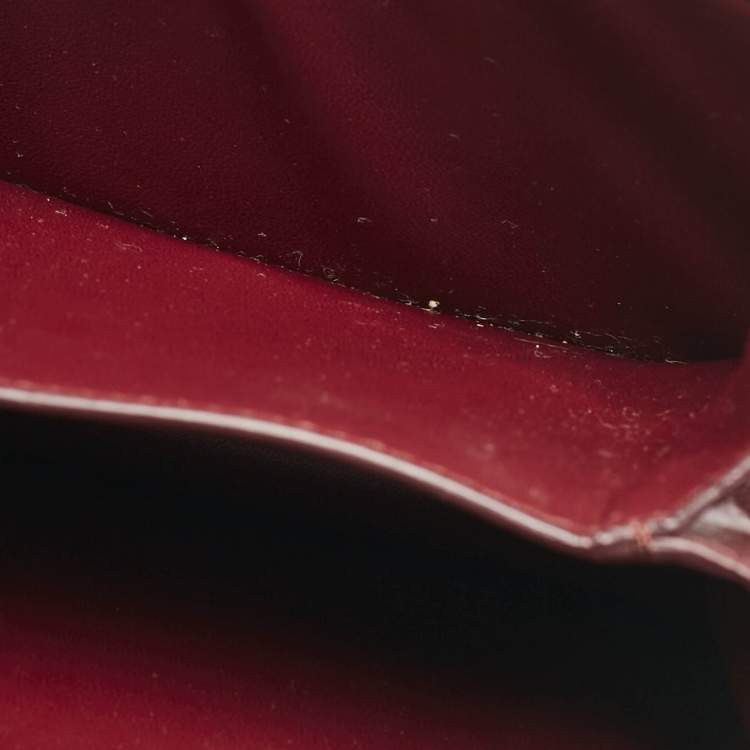 Pre Owned Celine Burgundy Leather Small Classic Box Flap Bag