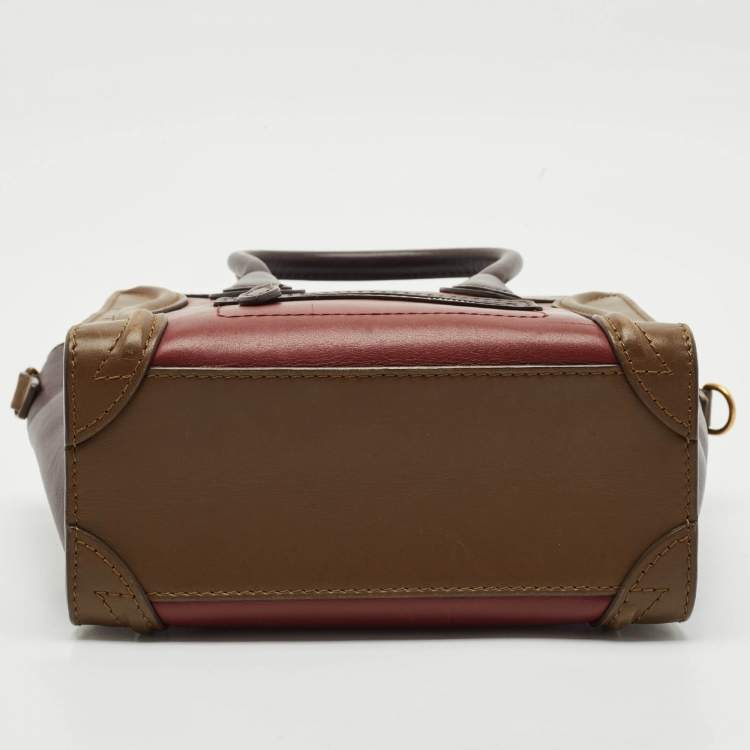 Pre Owned Celine Multicolor Leather Nano Luggage Tote