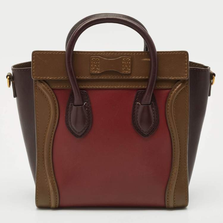 Pre Owned Celine Multicolor Leather Nano Luggage Tote